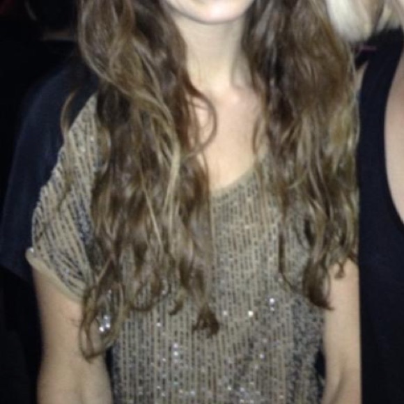 Club Monaco boxy silk & beaded tee - Picture 4 of 5